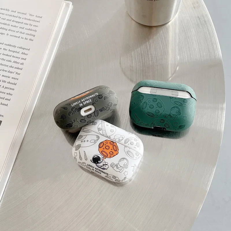 Astronaut Space Moon Earphone Soft Case for Apple Airpods 3 2 1 Pro 2 4 2024 Headphone Cover for Air Pods Pro2 3rd Gen Custodia