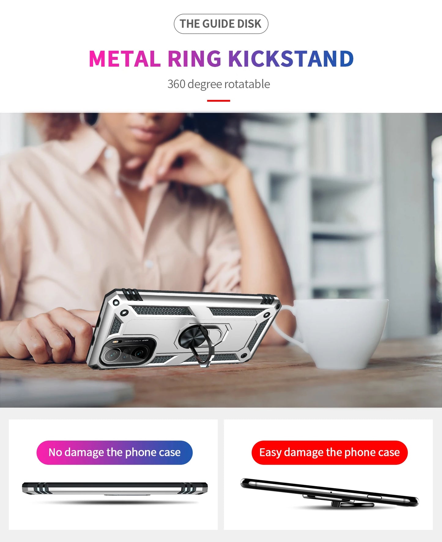 Cover Case for POCO F3 Armor Rugged Military Shockproof Ring Holder Magnet Phone Case for Xiaomi POCO F3 F 3 5G