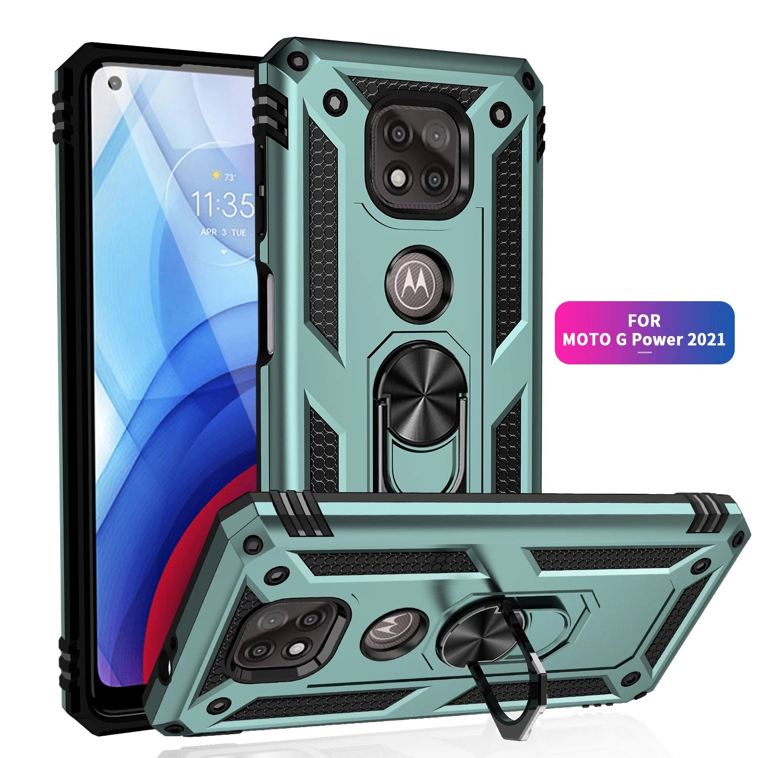 for Moto G Power Case for Phone Moto G Power 2021 Case Shockproof Armor Rugged Military Protective Car Holder Magnetic Cover - Caseverse