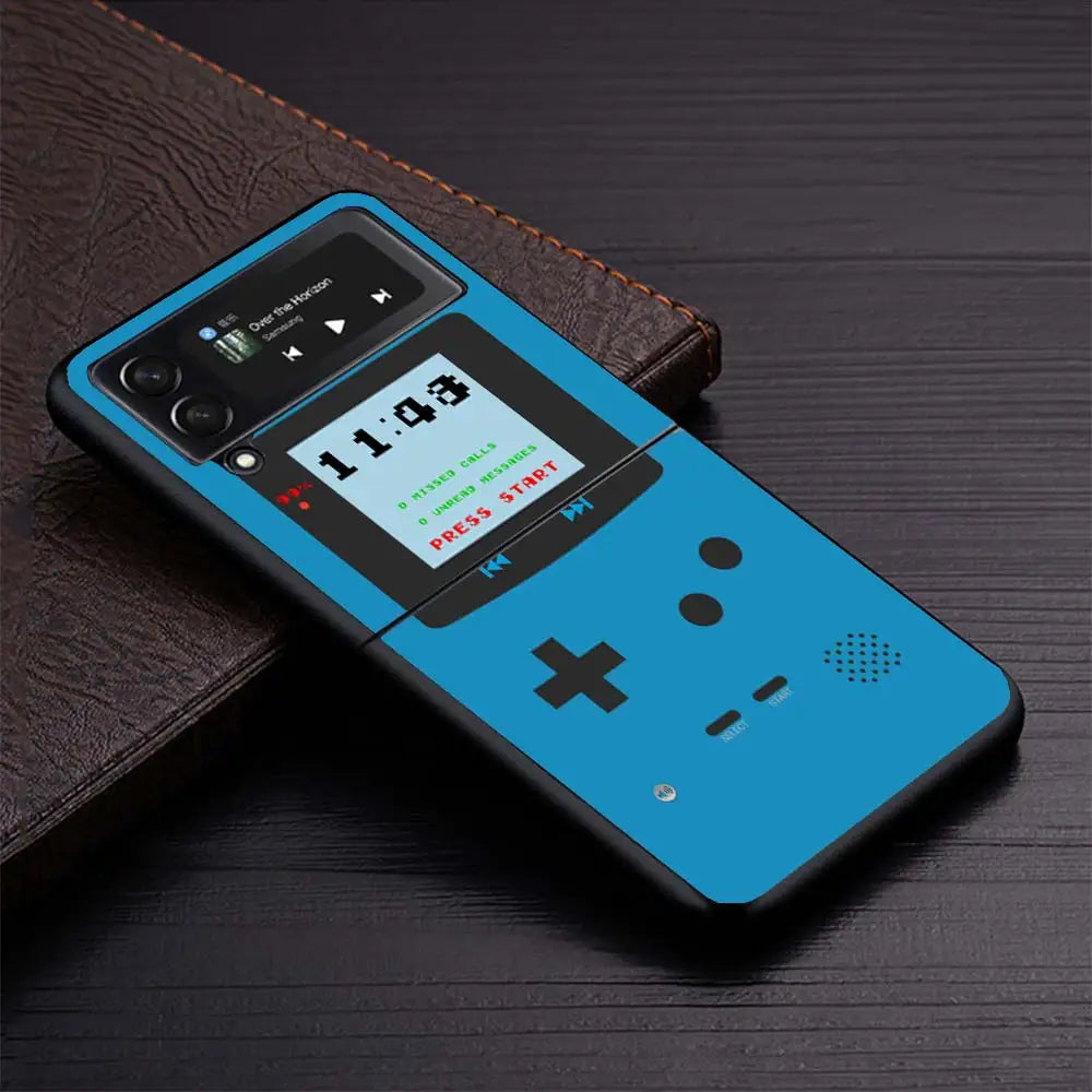 Gameboy Boy Game Phone Case for Samsung Galaxy Z Flip6 5G Flip4 Flip5 Flip3 Black Cover Z Flip 6 5 4 3 PC Shell Coque Galaxy Z F - Caseverse