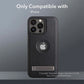 Leather Phone Case for iPhone 15 14 Pro Max Plus 13 12 11 Mobile Cases with Slim Metal Kickstand Soft Grip Luxury Back Cover