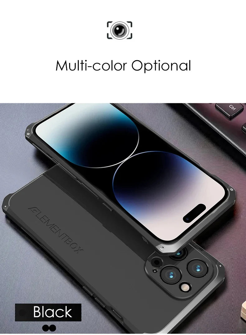 Metal Frame PC Phone Case for IPhone 13 12 14 15 Pro Max Aluminum Anti-collision Strip Silica Gel Back Cover for IPHON 15 Promax