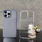 Metal Button Key Vertical Stripe Corrugated Clear Phone Case for IPhone 13 14 15 16 Pro Max Shockproof PC Protective Back Cover