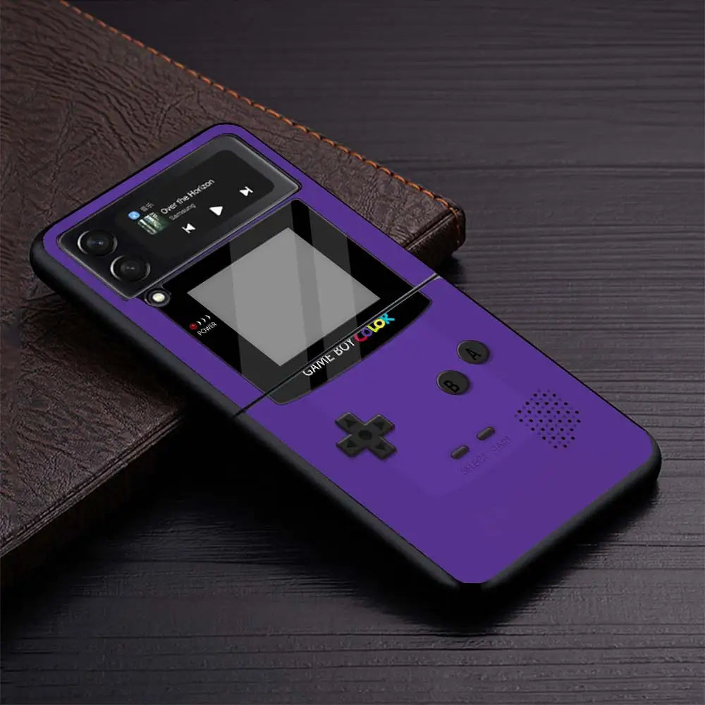 Gameboy Boy Game Phone Case for Samsung Galaxy Z Flip6 5G Flip4 Flip5 Flip3 Black Cover Z Flip 6 5 4 3 PC Shell Coque Galaxy Z F - Caseverse