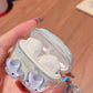 Suitable For Lenovo LP40 TWS Earphone Protective Case Cartoon Cherry Bow Headset Soft TPU Clear Earphone Cover With Keychain