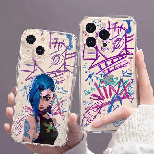Graffiti Jinxs Phone Case for Samsung Galaxy S24 S23 S22 S21 S20 S10 FE Ultra Plus 5G Note 20 10 Pro Clear Soft Cover