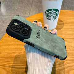 Personalized Luxury Leather Lambskin Shockproof Case For iPhone 16 15 14 13 12 11 Pro Max Customized Name DIY Cover 15 Pro Max