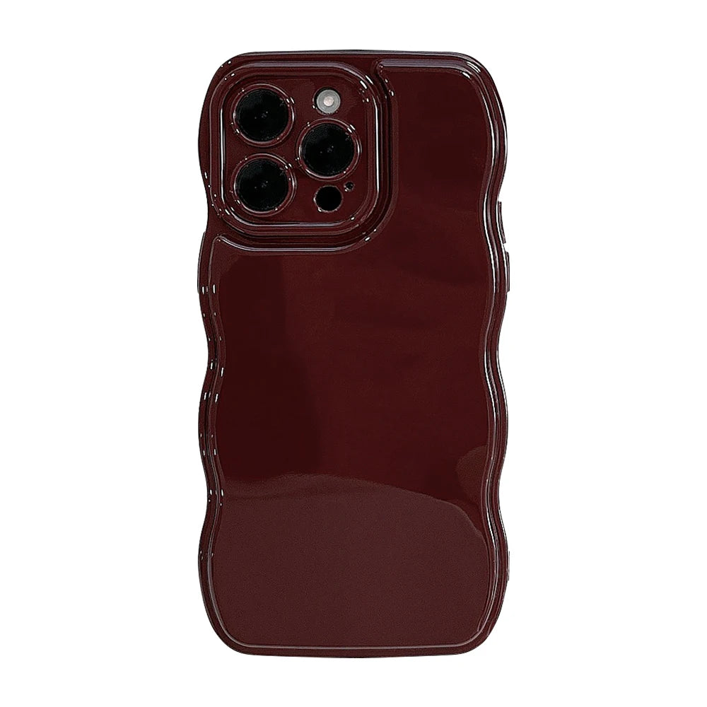 New Men Women Wave Phone Case For iPhone 12 13 14 15 16 Pro Max Shockproof Dissipate Heat Silicone Soft Cases Protective Shell - Caseverse