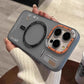 Matte Magnetic Phone Case For iPhone 16 15 14 13 Pro Max For Megsafe Wireless Charge Frosted Back Metal Lens Frame Buttons Cover