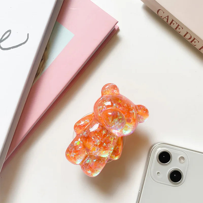 Korea 3D Cute Bear Laser Phone Holder Grip Tok Cell Phone Accessories Griptok Korean Stand Pop Universal Bracket MOBILE HOLDER