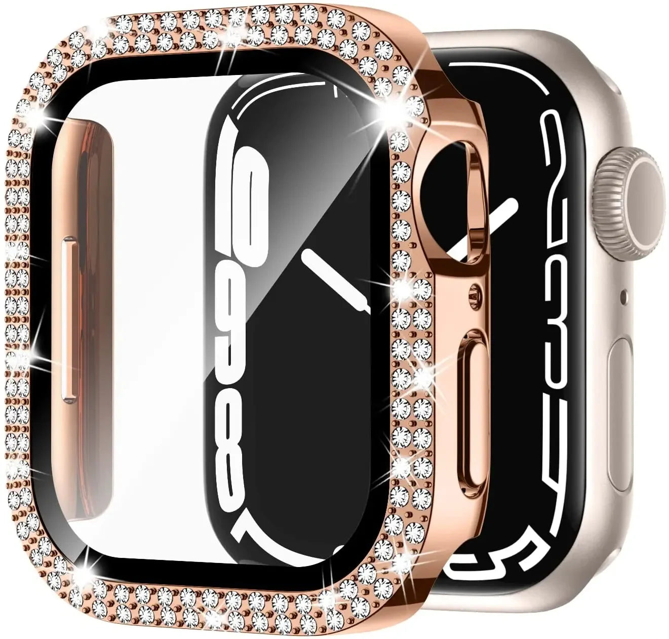 Diamond Bumper Protective Case for Apple Watch Cover Series 7 6 SE 5 4 3 38MM 42 MM For Iwatch 45mm 41mm 40mm 44 mm