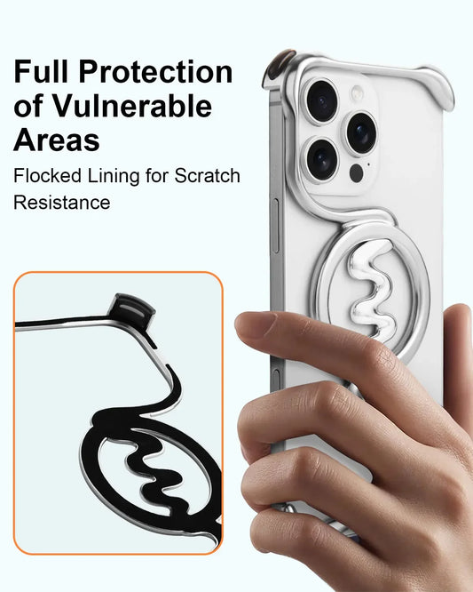 Oatsbasf Metal Phone Case for iPhone 16/16 Pro/16 Pro Max Ultra-thin Frameless Magsafe Shockproof Minimalist Protective Covers