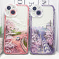 Japanese Anime Aesthetic Cherry Blossoms Silicone Phone Case For iPhone 16 15 14 13 12 11 Pro Max Min Plus Soft Cover - Caseverse
