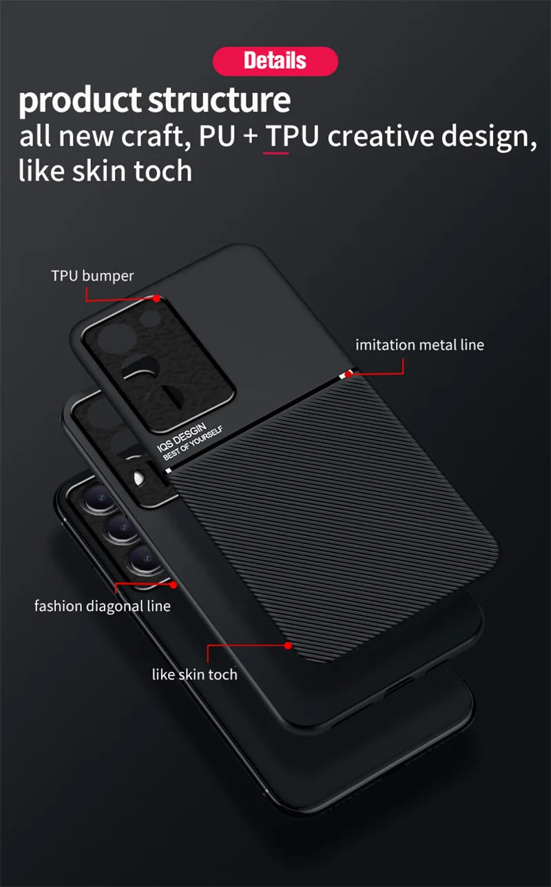 Rugged Protective Cover for VIVO V40 SE V30 Lite 5G V30 Pro V29 V29e Case Built-in Car Magnetic Holder Phone Coque Fundas - Caseverse