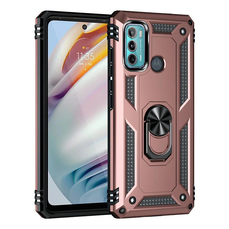 For Motorola Moto G40 Fusion Case Rugged Armor Shockproof Phone Case For Moto G31 G41 G51 G71 5G Magnetic Ring Holder Back Cover - Caseverse