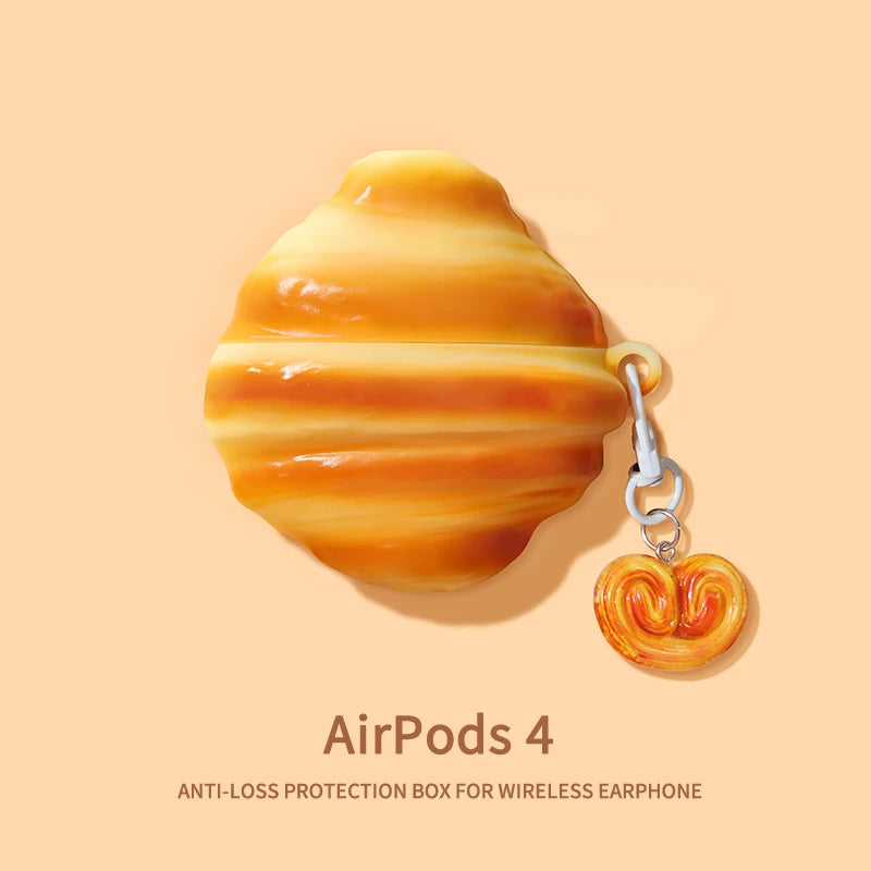 Toast Bread Donut Chocolate Cookies Case for Apple AirPods 4 1 2 3 Generation Cover for AirPods Pro 2nd Gen Air Pods Protective