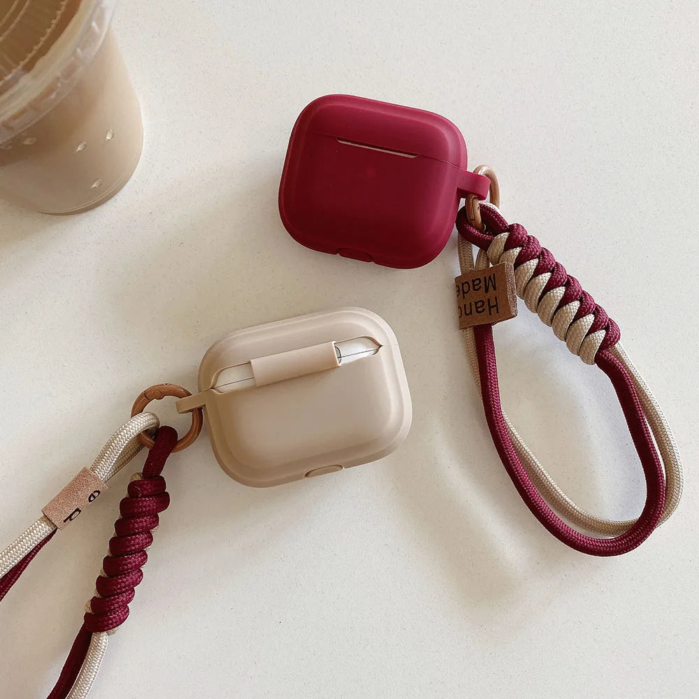 Simple Soft Silicone with Smile Hand Strap Earphone Case For Apple Airpods 4 1 2 Pro 3 Funda Wireless Bluetooth Protective Cover