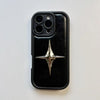 Luxury Metal Star PU Leather Phone Cover Case For iPhone 16 15 14 13 12 11 Pro Max Shockproof Protective Men Women Stylish Cases - Caseverse