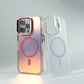 Metal Lens Kickstand Laser MagSafe Phone Case For iPhone 16 16pro max 14 15 Pro 13 12 Magnetic Wireless Charging Hard PC Cover