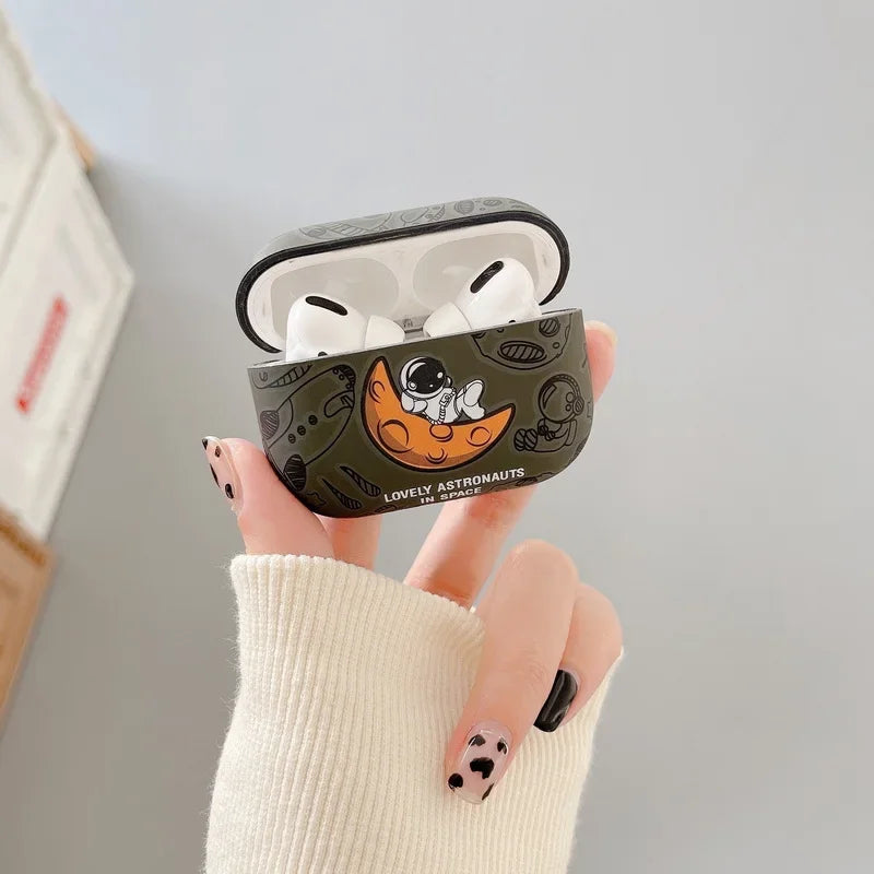 Astronaut Space Moon Earphone Soft Case for Apple Airpods 3 2 1 Pro 2 4 2024 Headphone Cover for Air Pods Pro2 3rd Gen Custodia