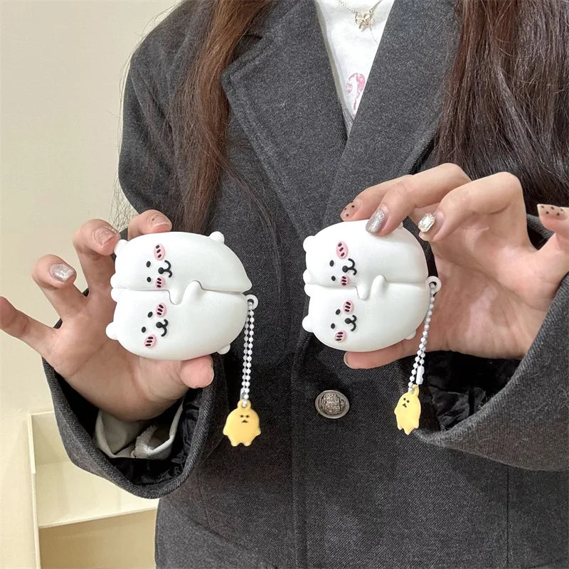 Embracing Bear Case for AirPods 4 Airpod 1 2 3 Pro Pro2 Bluetooth Earbuds Charging Box Protective Earphone Case Cover