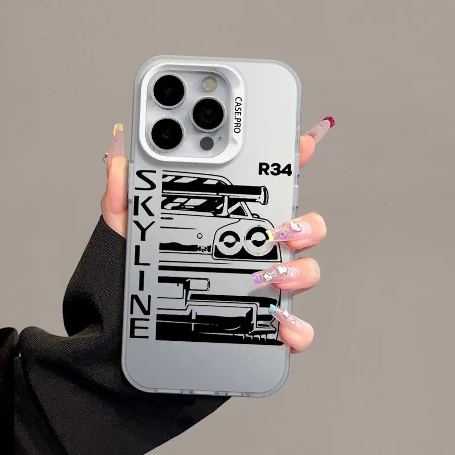 JDM Dream Car Cool Cover Phone Case for iPhone 16 Pro 15 Pro Max 14 13 12 11 XS 14 Pro Max 16 Plus 14Pro 12Pro Soft Shell - Caseverse