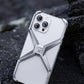 Luxury Aluminum Rimless Phone Case For iPhone 16 15 13 14 Pro Max Metal X Type Removable Heat Dissipation Armor Shockproof Cover