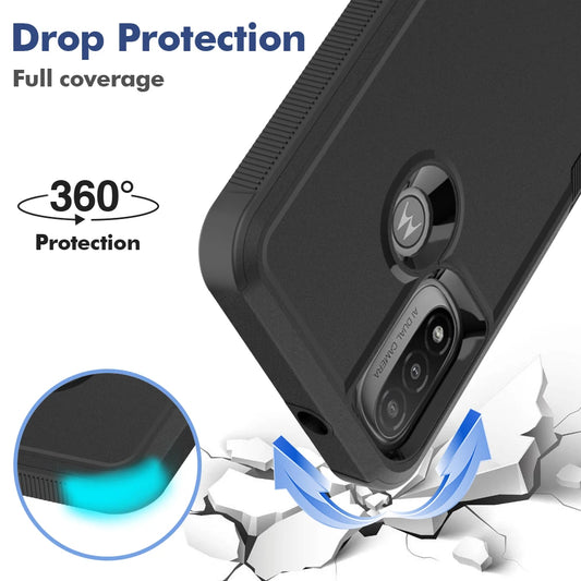 New TPU/PC Case for Motorola Moto E20 E30 E40 Military Shockproof Phone Cover Rugged Armor Shell 2IN1 Dual Layer Protection