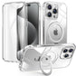 Case for iPhone 16/15/14/13 Pro Max 16 15 14 Plus, Built-in PET Screen Protector with Ring Holder Kickstand, Full Body Cover - Caseverse