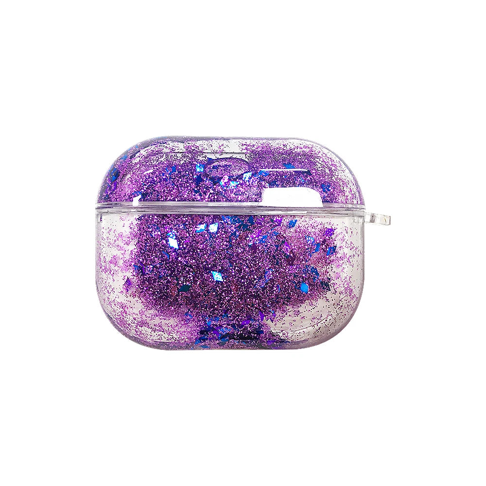Quicksand Headphone Protective Cover Bluetooth Headphone Case Suitable for IPhone Airpods 1 2 3 Airpodspro Glossy Anti-fall Case