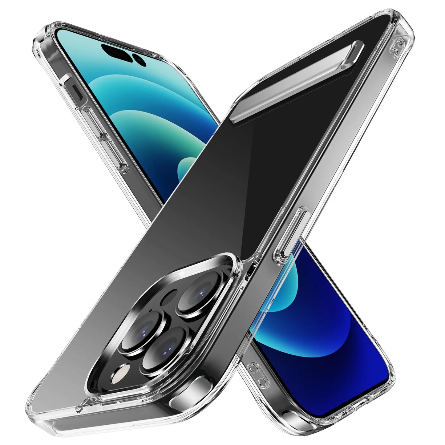 Transparent Phone Case With Metal Kickstand Holder for iPhone 16 15 14 Pro Max 13 12 11 Mini Plus Phone Back Cover - Caseverse