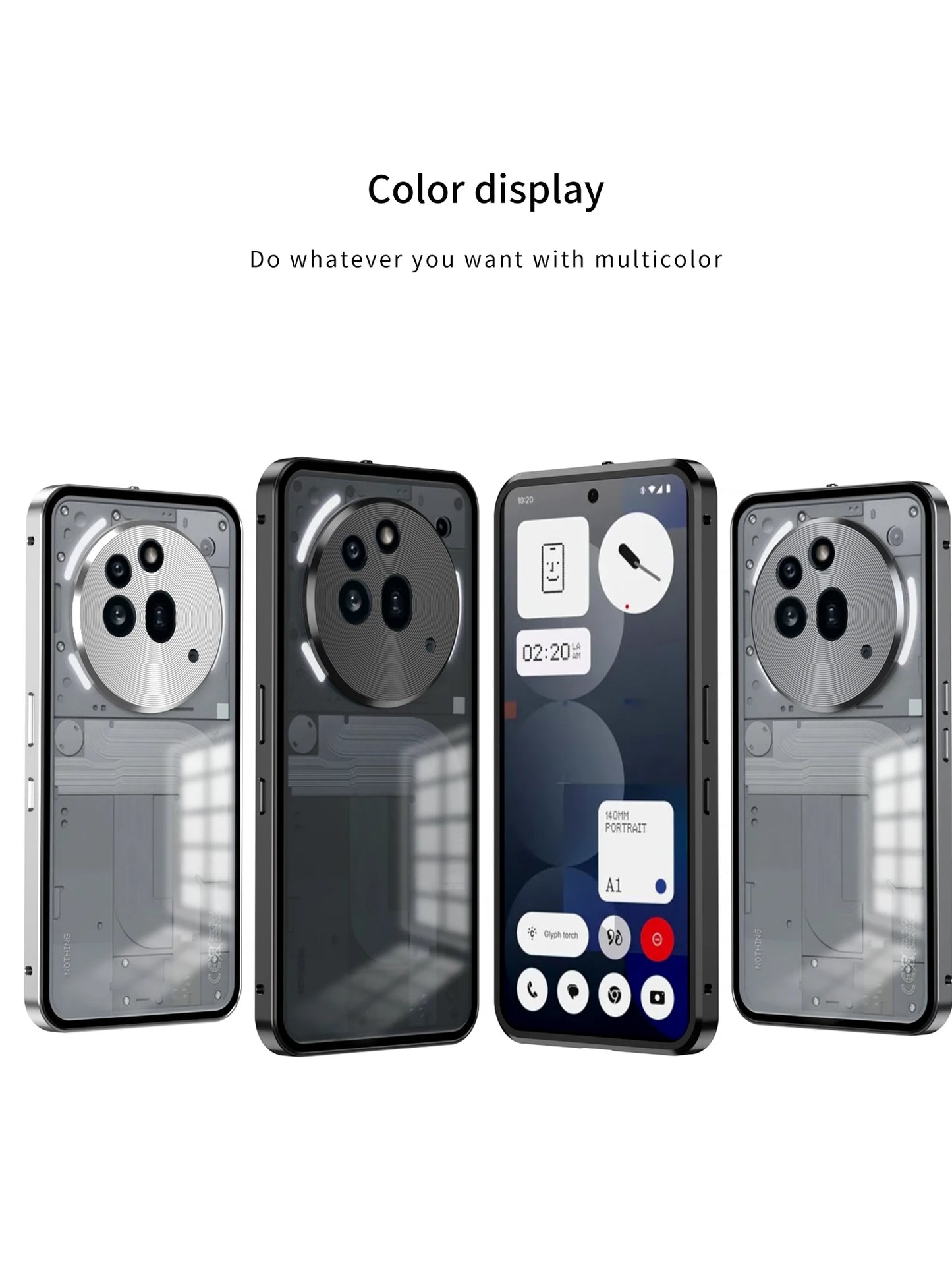Metal Aluminium Alloy Frame Hard PC Backboard Shockproof Phone Cover for Nothing Phone 3A Pro Case