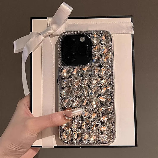 Full Screen Rhinestone Gemstone Phone Case for iPhone 16 15 14 13 12 11 Pro Max