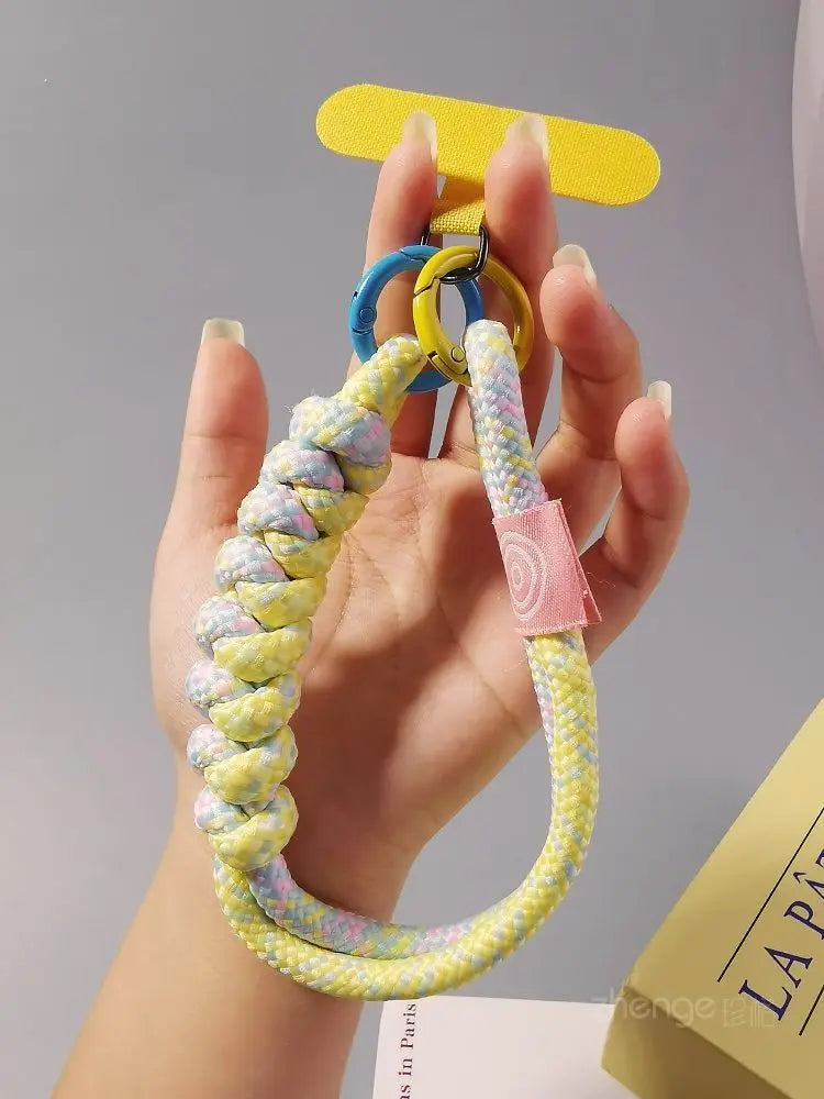 Mobile Phone Lanyard Wrist Short Ins Two Strands Woven Strong Men And Women Outdoor Travel Small Fresh Lanyard Shell Anti-Theft
