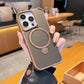 Luxury Soft Rubber Frame Magsafe Phone Case For iPhone 13 15 12 14 16 Pro Max Metal Bracket Carbon Fiber Textured Backplate Case