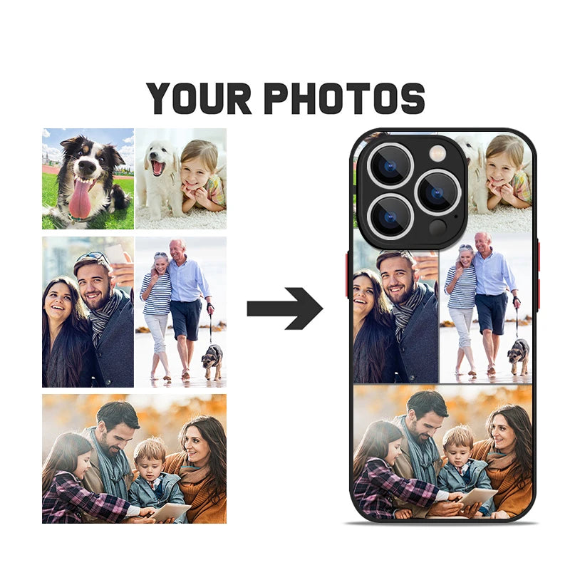 Personalized DIY Customized Name Photo Phone Case For iPhone 16 15 Pro Max 14 13 12 11 Pro Max X XR 7 8 Shockproof Acrylic Cover - Caseverse