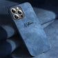 Personalized Luxury Leather Lambskin Case For iPhone 11 12 13 14 15 16 Pro Max Customized Name DIY Cover 11 12 13 14 15 Pro Max - Caseverse