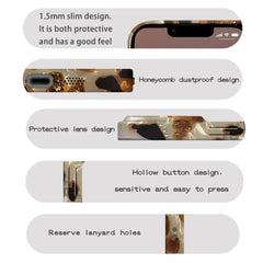 Vintage Glitter Leopard Print Phone Case For IPhone 16 15 13 12 11 Pro Max 14 Plus Dream Shell Leopard Marble Texture Hard Cover