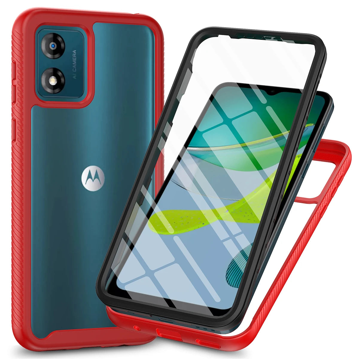 Fit Moto E13 4G Cover Shockproof Clear Protective Built-in Screen Protector TPU Bumper Cover For Motorola E13 6.5 Inch Cases - Caseverse
