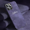 Personalized Luxury Leather Lambskin Case For iPhone 11 12 13 14 15 16 Pro Max Customized Name DIY Cover 11 12 13 14 15 Pro Max - Caseverse