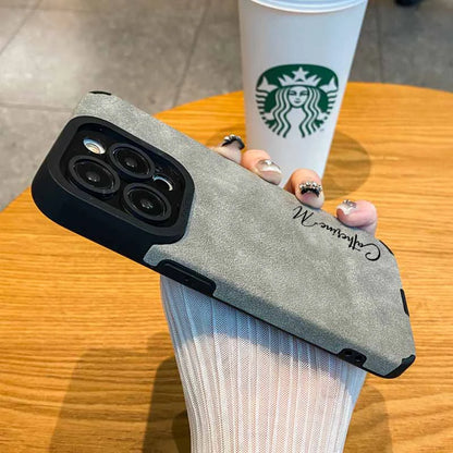 Personalized Luxury Leather Lambskin Shockproof Case For iPhone 16 15 14 13 12 11 Pro Max Customized Name DIY Cover 15 Pro Max - Caseverse