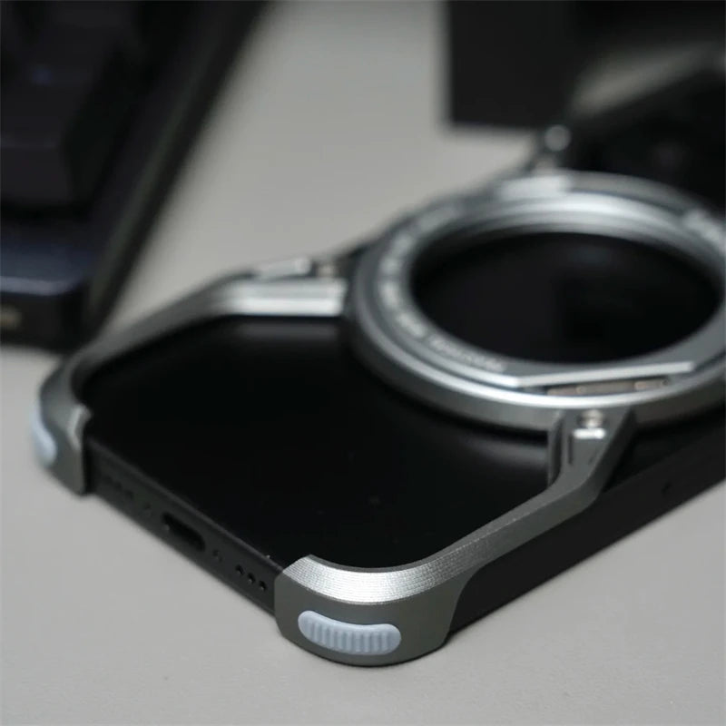 Metal Frameless Magsafe Magnetic Holder Phone Case For iPhone 16 15 14 13 Pro Max 16promax Aluminum Alloy Frame Shockproof Cover
