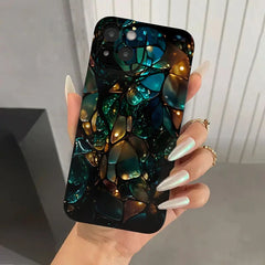 For iPhone 16 15 Pro Max Case Marble Pattern Phone Case For iPhone 14 13 12 11 XS Max XR X 7 8 Plus Shockproof Soft Bumper Cover