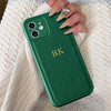 Customized Phone Case For iPhone 16 15 14 13 12 11 Pro Max Plus Personalized Name Initials Letters Luxury Leather DIY Cover 16 - Caseverse