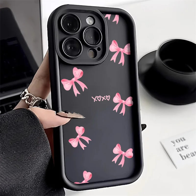 Candy Color Cute Cat Phone Case For iPhone 16, 15 Matte Shockproof Cover - Caseverse