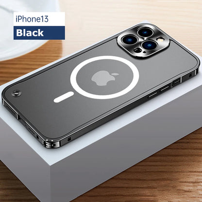 Metal Phone Cases For IPhone 12 13 14 15 16 Pro Max Plus Cover Magnetic Aluminum Frame Phone Shell For Iphone 13 Mini 14 15 Plus