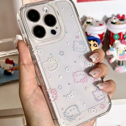 Kawaii Sanrio Hello Kitty Mobile Phone Case Cute Cartoon Pink IPhone 7 8 Plus 15 14 12 13 11 Pro Max Anime Cases Christmas Gifts - Caseverse