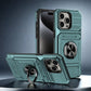 Military level armor card holder ring stand phone case for iPhone 16 15 14 13 Pro Max car phone magnetic shockproof hard cover - Caseverse