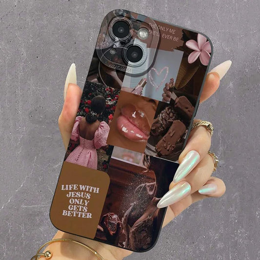 Slogan Pattern Silicone Phone Case For iPhone 11 Cases For iPhone 15 16 Pro Max 14 13 12 Pro Max XR X XS 7 8 Plus SE 2022 Cover
