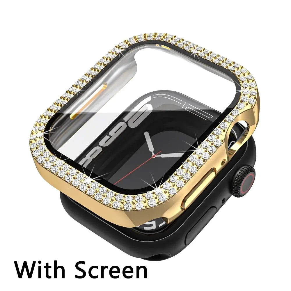 Diamond Bumper Protective Case for Apple Watch Cover Series 7 6 SE 5 4 3 38MM 42 MM For Iwatch 45mm 41mm 40mm 44 mm